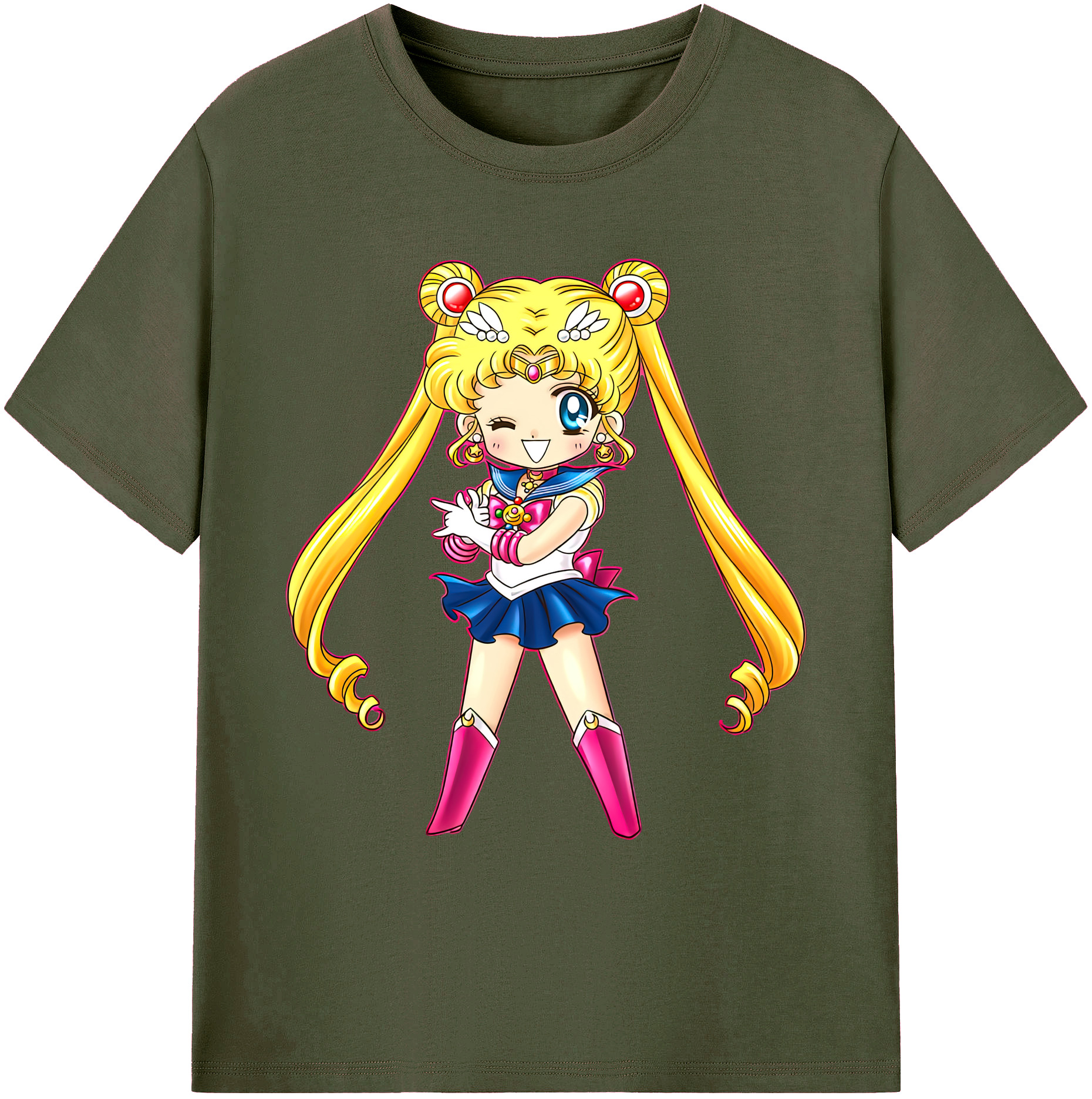 （画像用） 美少女戦士セーラームーン 月野 うさぎ つきの うさぎ Sailor Moon Tsukino Usagi 綿100％ メンズ半袖Tシャツ｜肌触りやわらか＆通気性